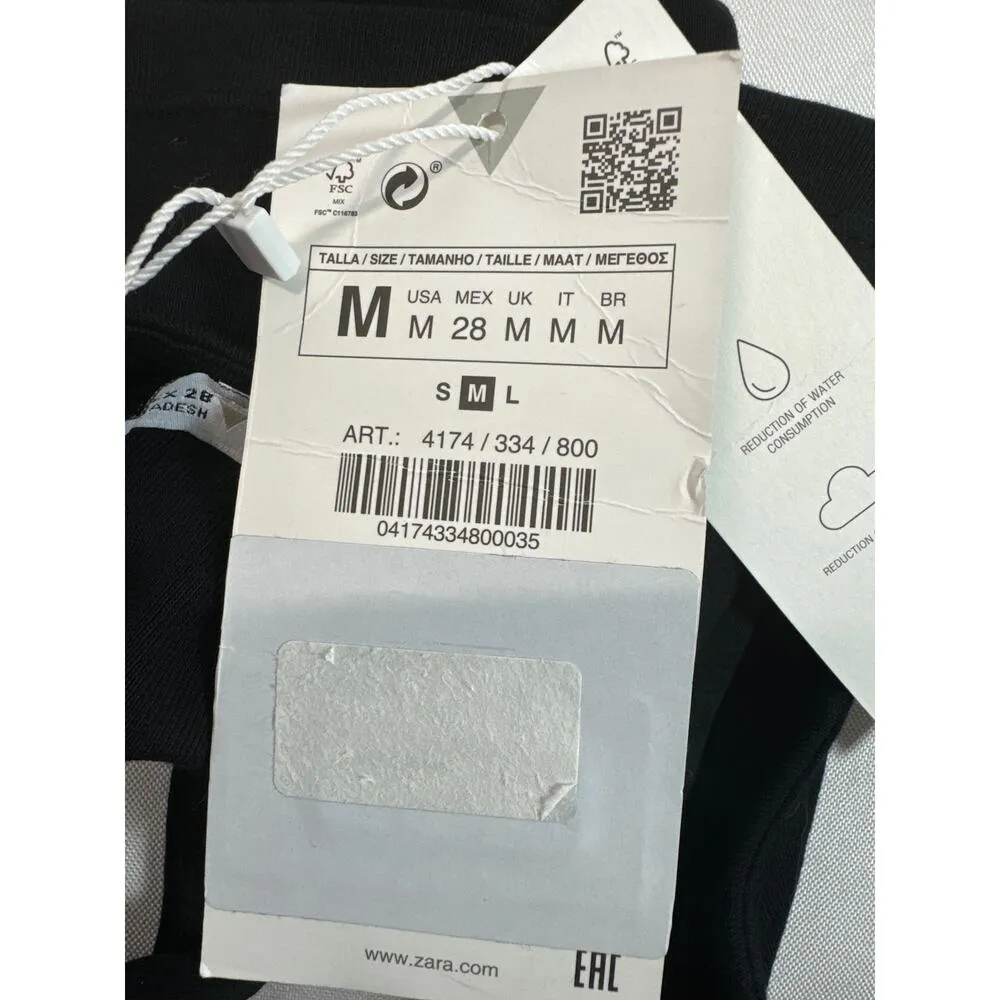 Zara Black Deep V-Neck Halter Crop Top Low Back NWOT Womens Juniors Medium - Image 8