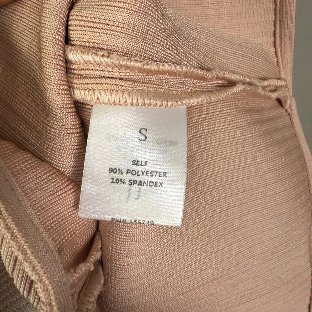 Bella Barnett sz S pink asymmetrical‎ shoulder strap fitted knit mini dress NWOT - Image 5