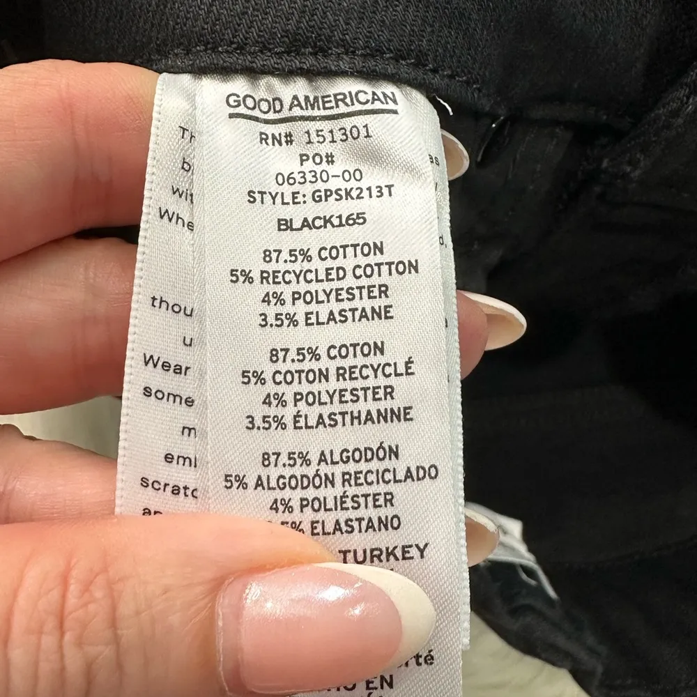 NWT Good American Petite Skinny Jeans in Black Size 6-12 - Image 10