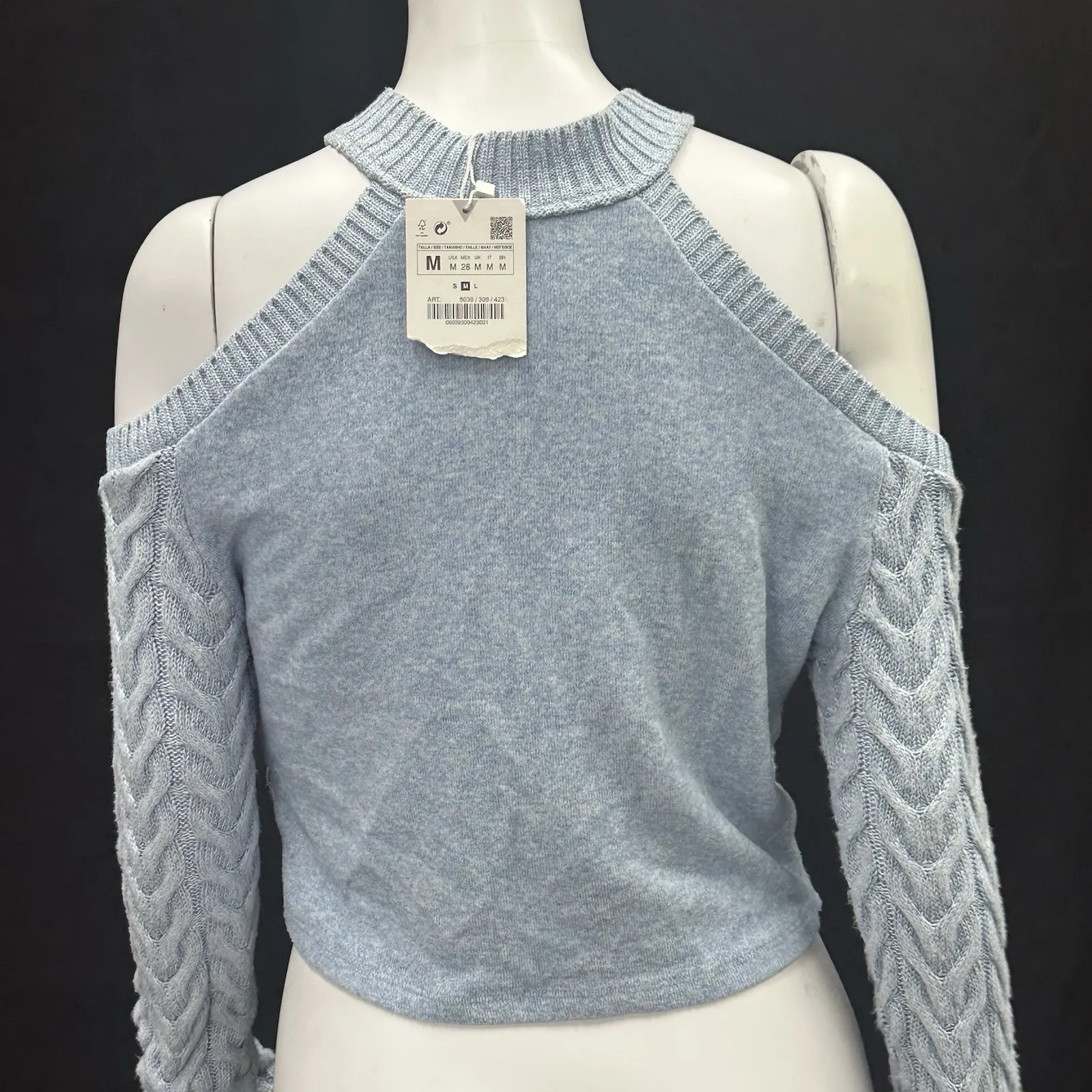 ZARA Cable knit‎ top with cut out detail - Image 7