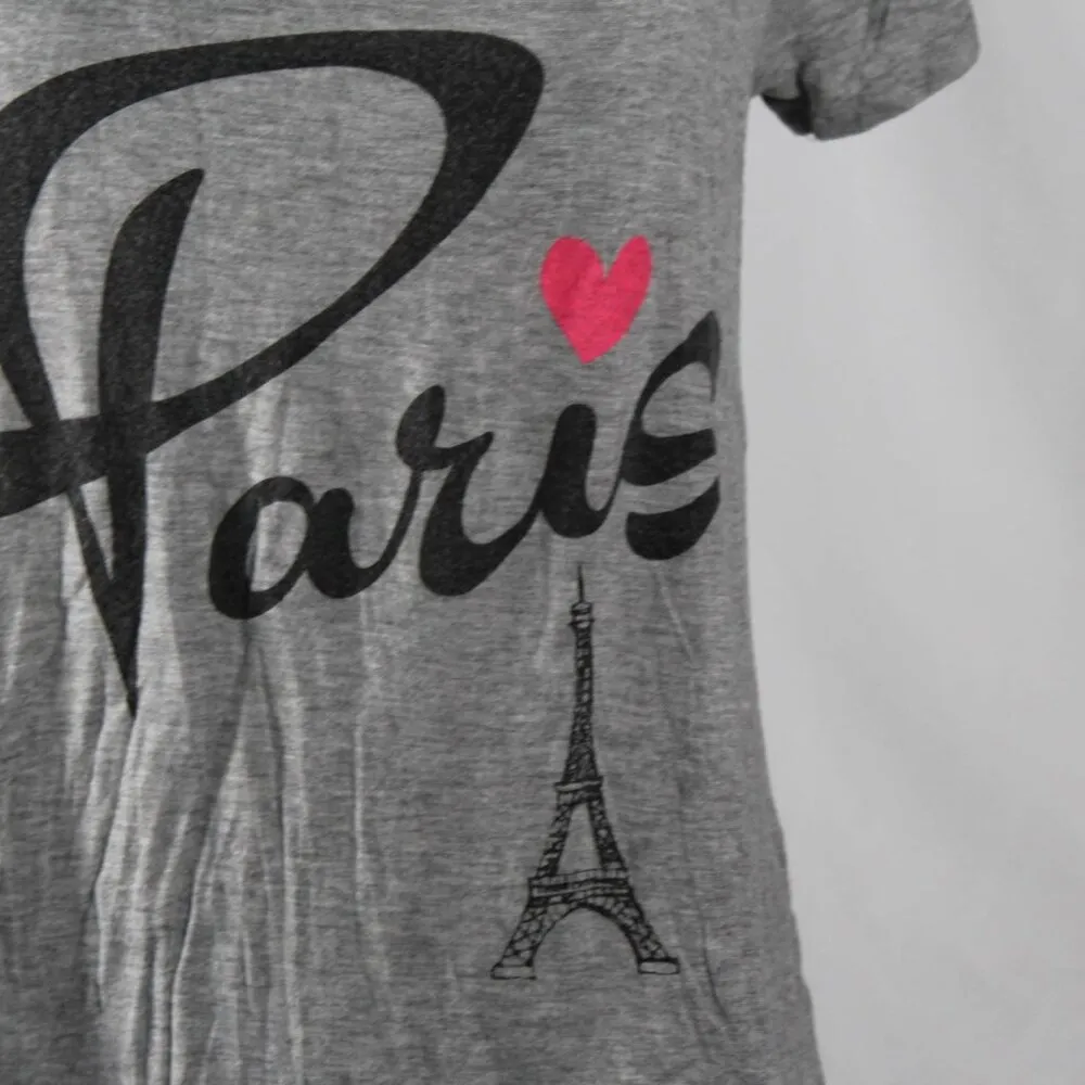 Heathered Grey Paris Eiffel Tower Graphic Tee 2000s-2010s - Image 3