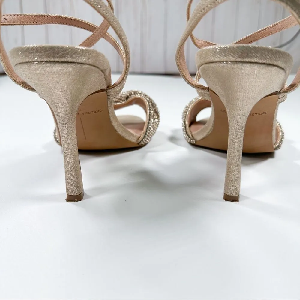 Chelsea & Violet Brandy Rhinestone Twist Ankle Strap Dress Sandals - Image 8