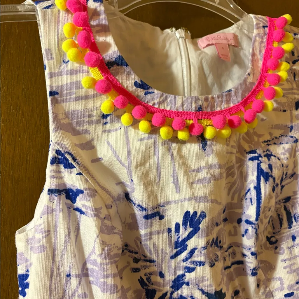 Lilly Pulitzer Mila Shift Tiki Dress in Rock the Dock Pom Pom Purple - Image 5