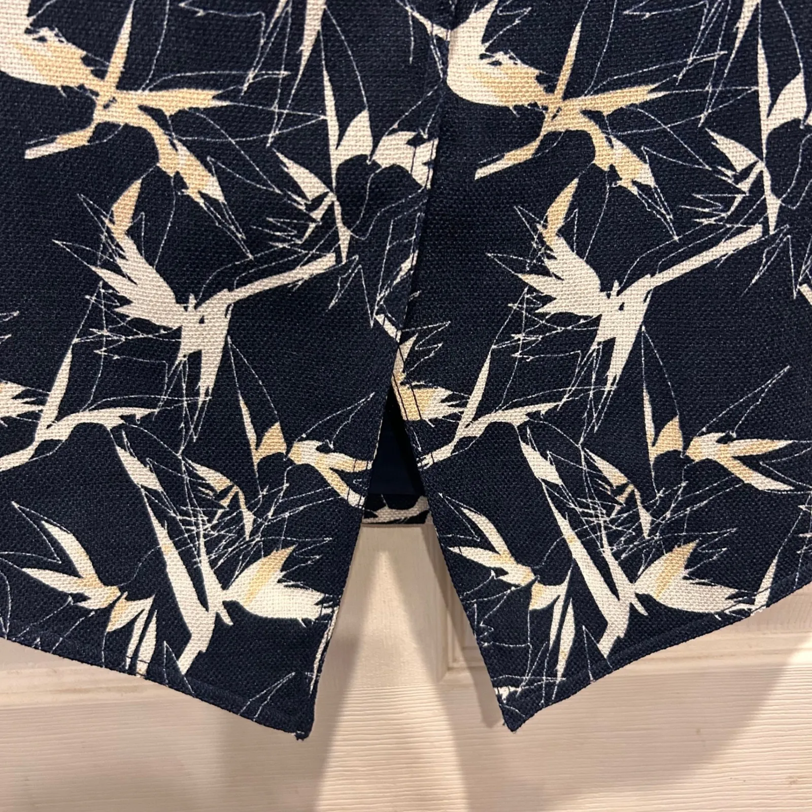 RACHEL ROY Womens 12 :Polynesian Paradise Blue White Bird Print Asymmetrical Black - Image 5