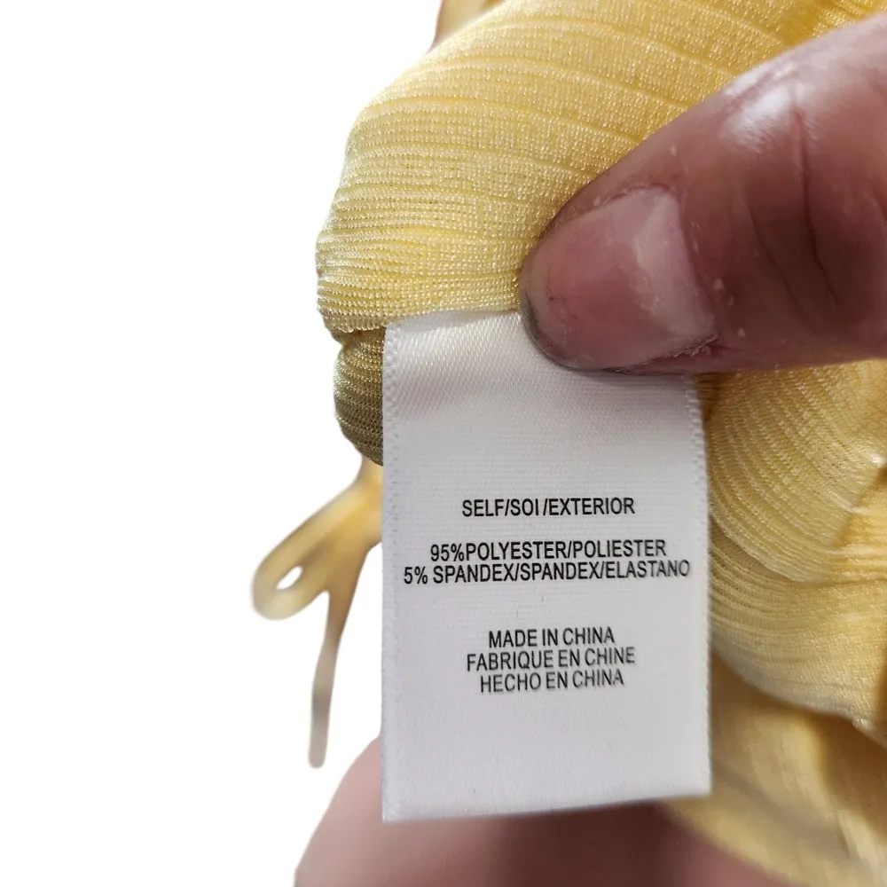 Nordstrom Wayf NWT Yellow Halter Scrunched Leg Fitted Dress Sz XS - Image 9