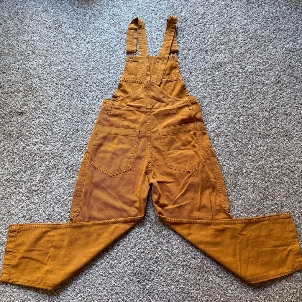 Free People We The Free Way Back Overalls NWOT Mustard Brown XS - Image 5