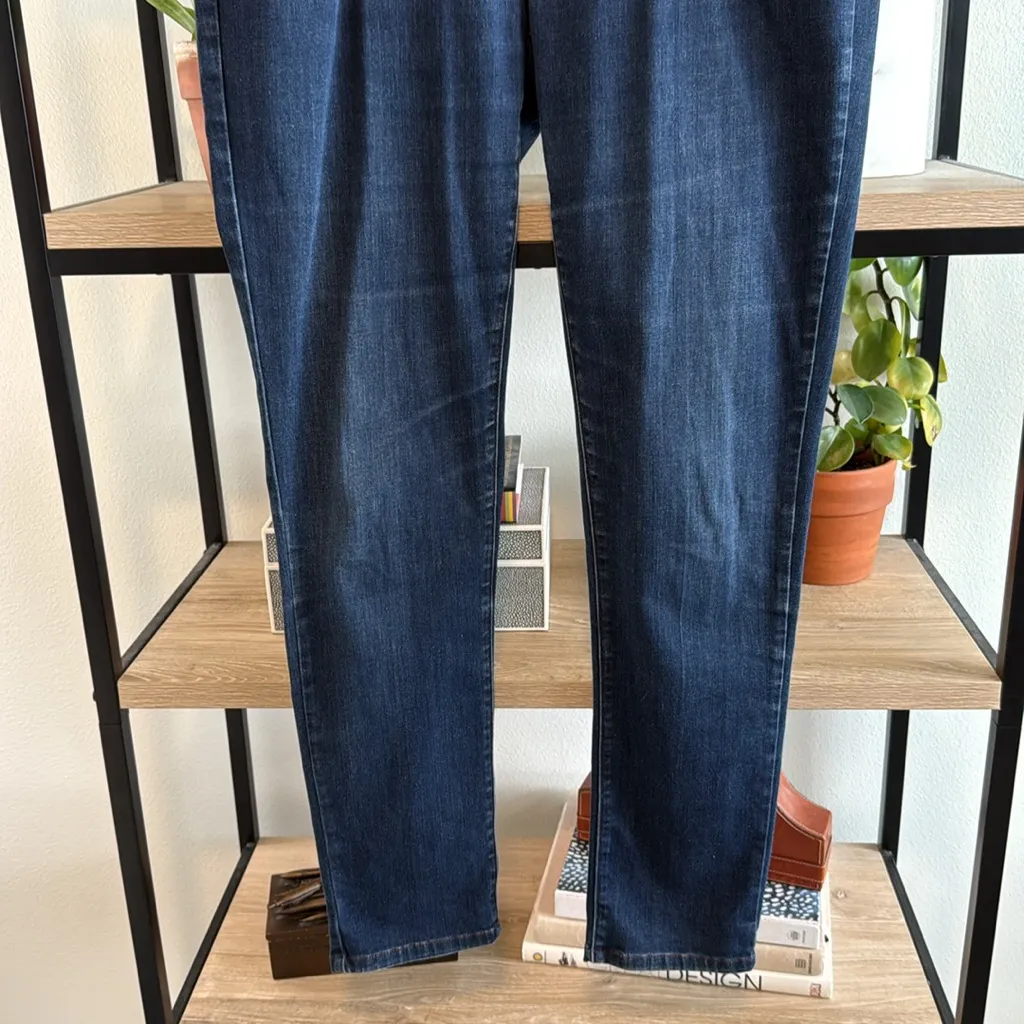 Eileen Fisher Mid-Rise Dark Wash Skinny Jeans, 12 - Image 3