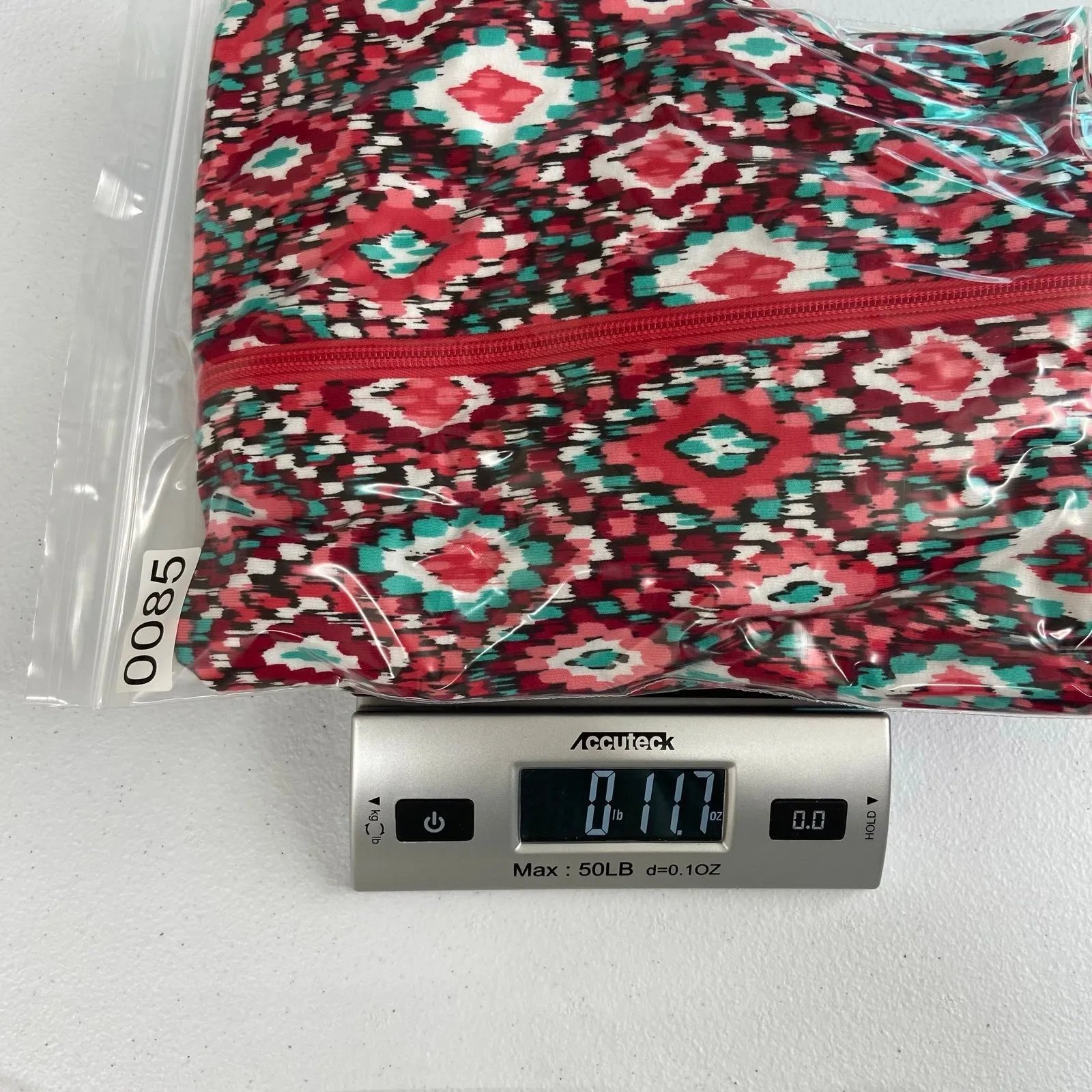 NEW D&Co beach women's red pink geometric pocket full zip swim cover up dress XS - Image 9