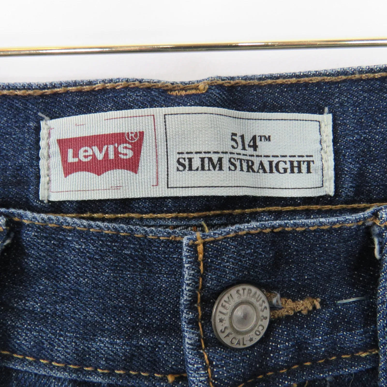 Levi's 514 Slim Straight Leg High Rise Dark Wash Mom Jeans 28" - Image 5