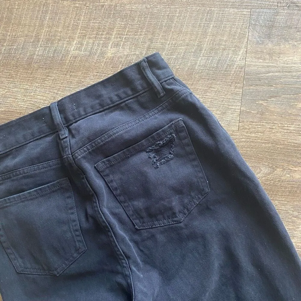 Ultra High Rise Jeans Destroyed Black Slim Button Fly - Image 9