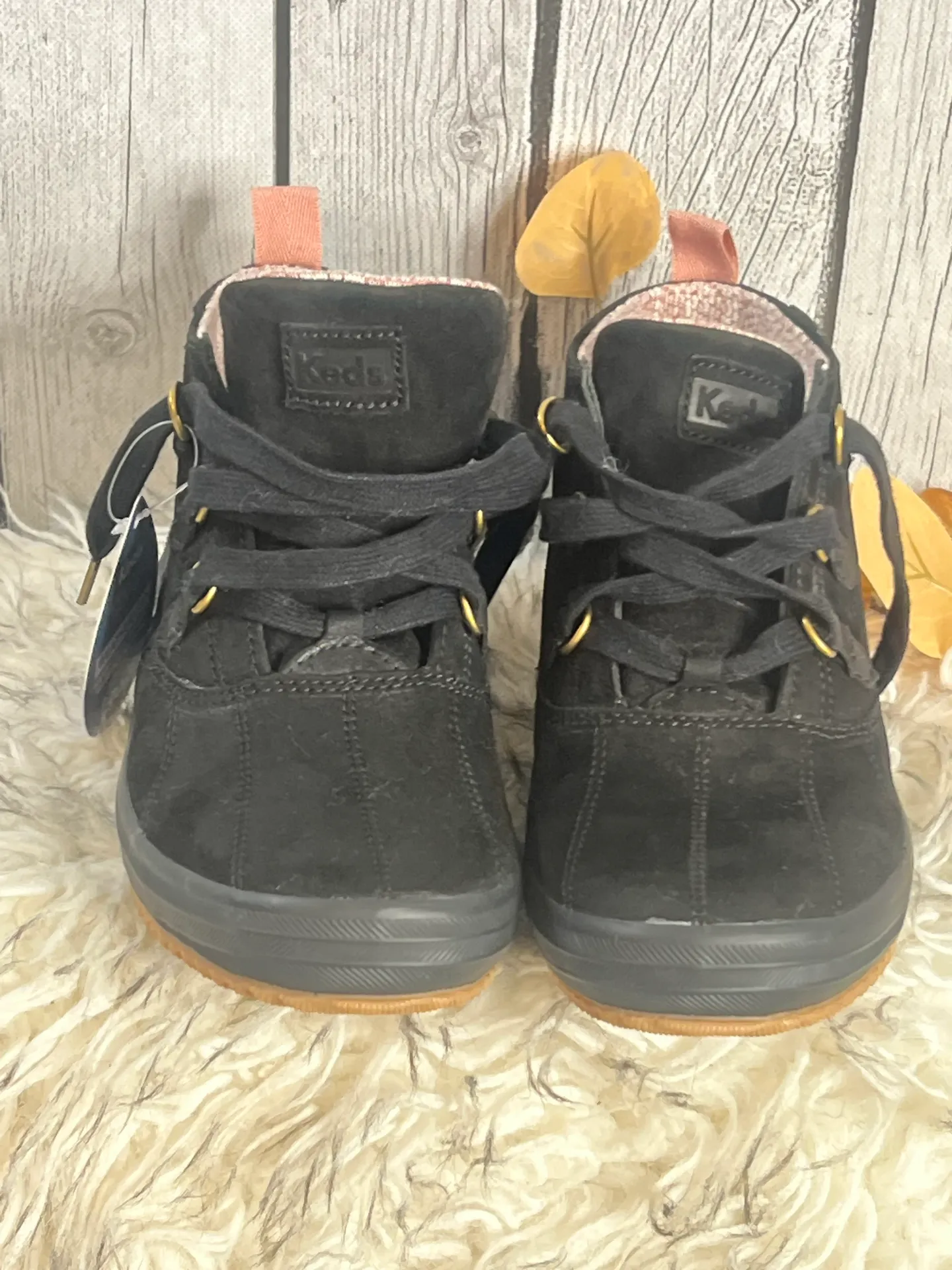 Title:  Black Suede Lace-Up Boots – Size 7 (Brand N - Image 5