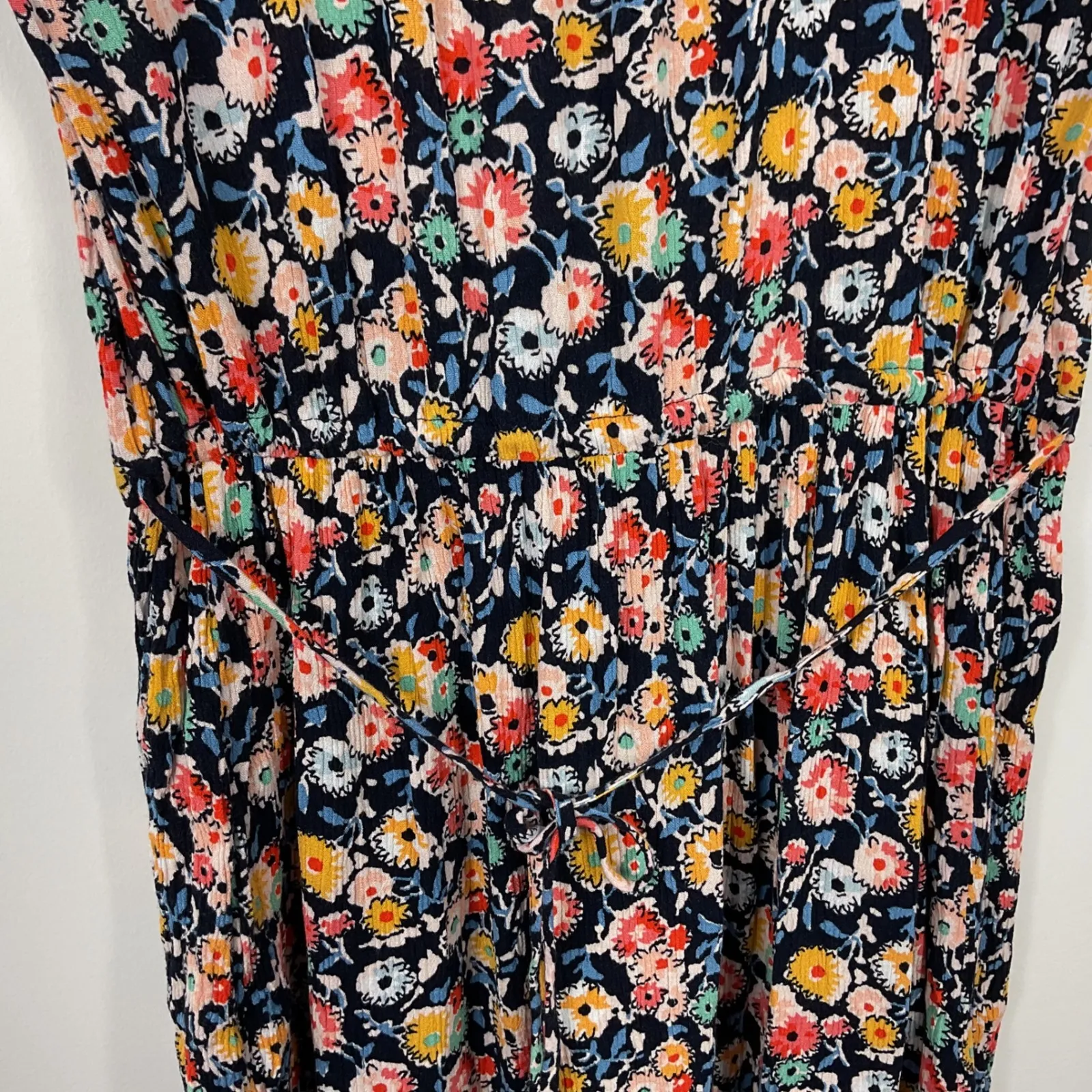 LOFT Petites Floral Print Side Tie Henley Swing Dress Womens Size SP - Image 4
