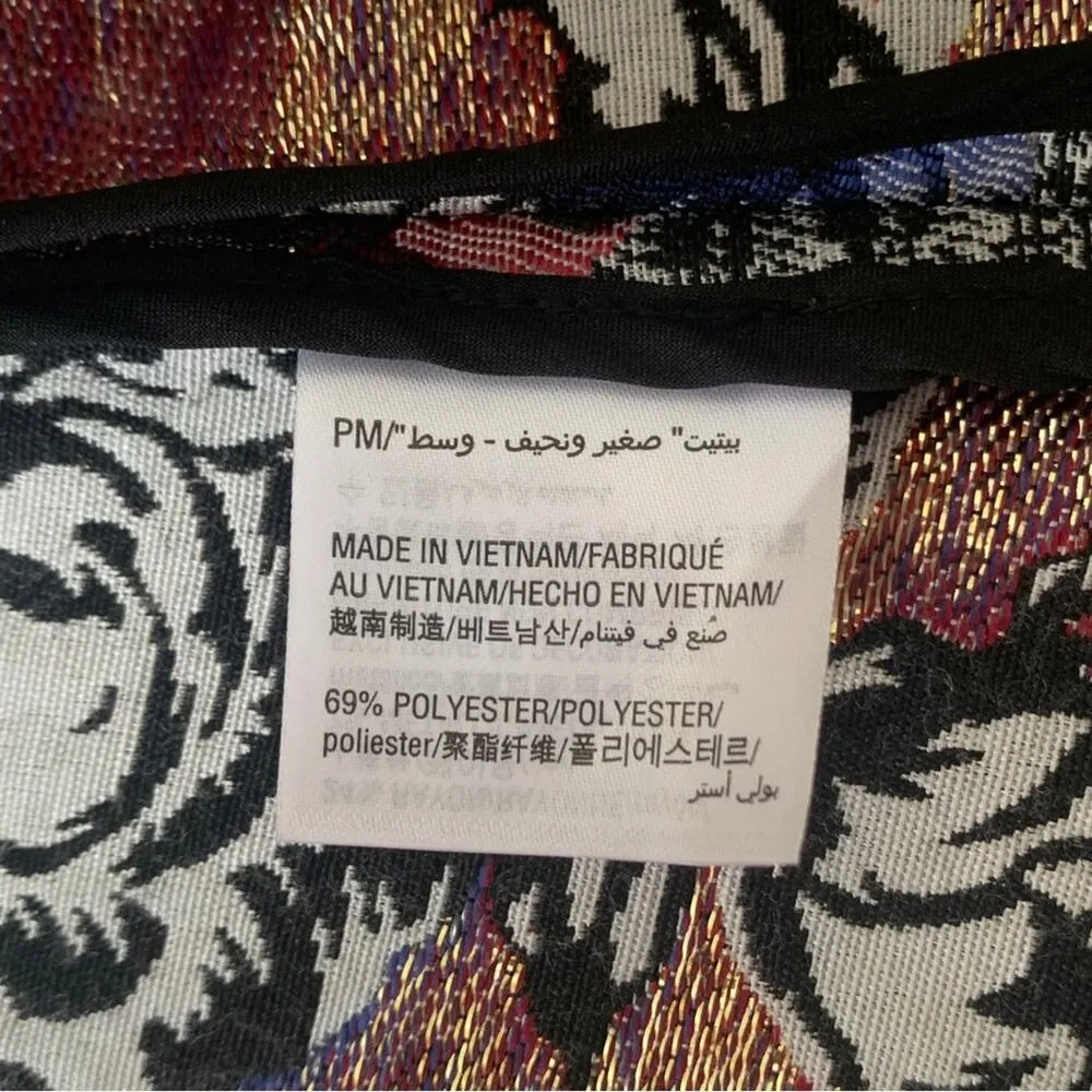 Alfani Blazer Jacket Houndstooth Floral Berry Snap Button Front Medium Petite - Image 10