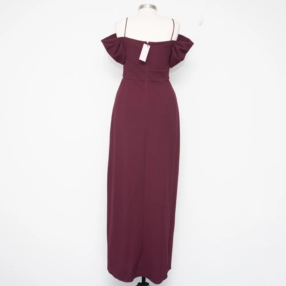 Sachin Babi Brittany Stretch Crepe Gown Deep Wine - Image 3
