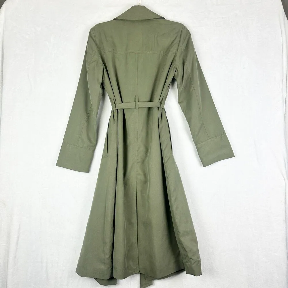 Banana Republic Soft Trench Coat Size XS NEW Desert Thyme Timeless Minimalist - Image 2