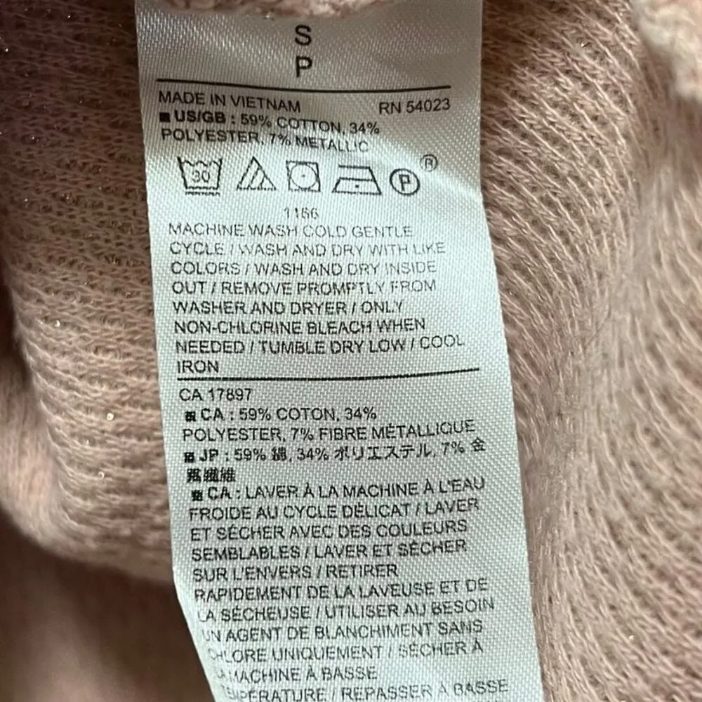 Banana Republic Pink Loose Knit Long Sleeve Lightweight Sweater Size Small - Image 4