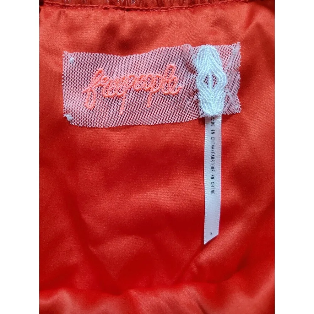 Free People Alicia Lace Stretch Mini‎ Dress Hot Tomato Red Size US 8 SUMM… - Image 2