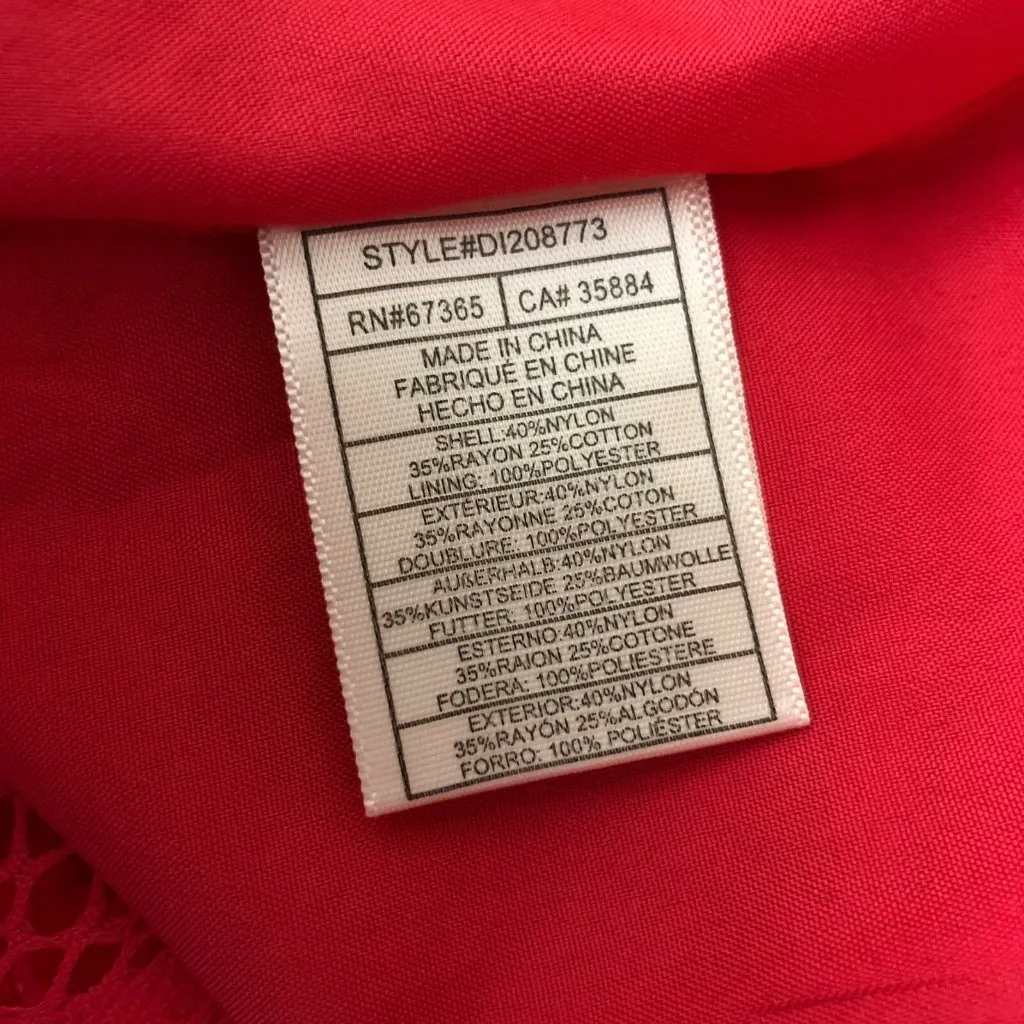 BB Dakota RSVP Shift Dress Lace Asymmetric Floral Pink Size 4 - Image 5