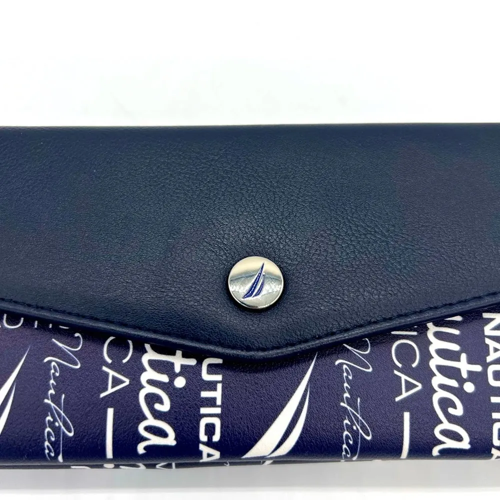 Nautica navy blue logo snap wallet - Image 14