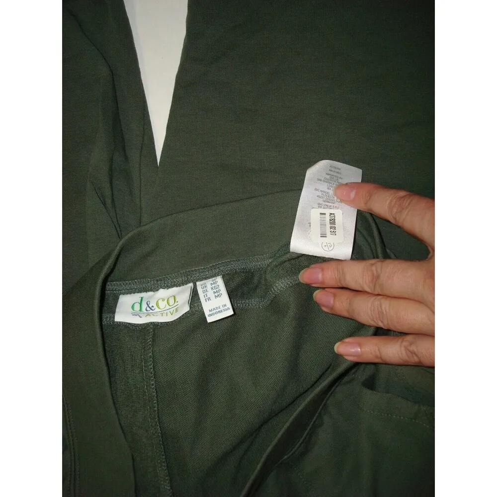 Womens Denim & Co. Active Petite French Terry Joggers SP S P Dark Green New Oliv Size undefined - Image 7