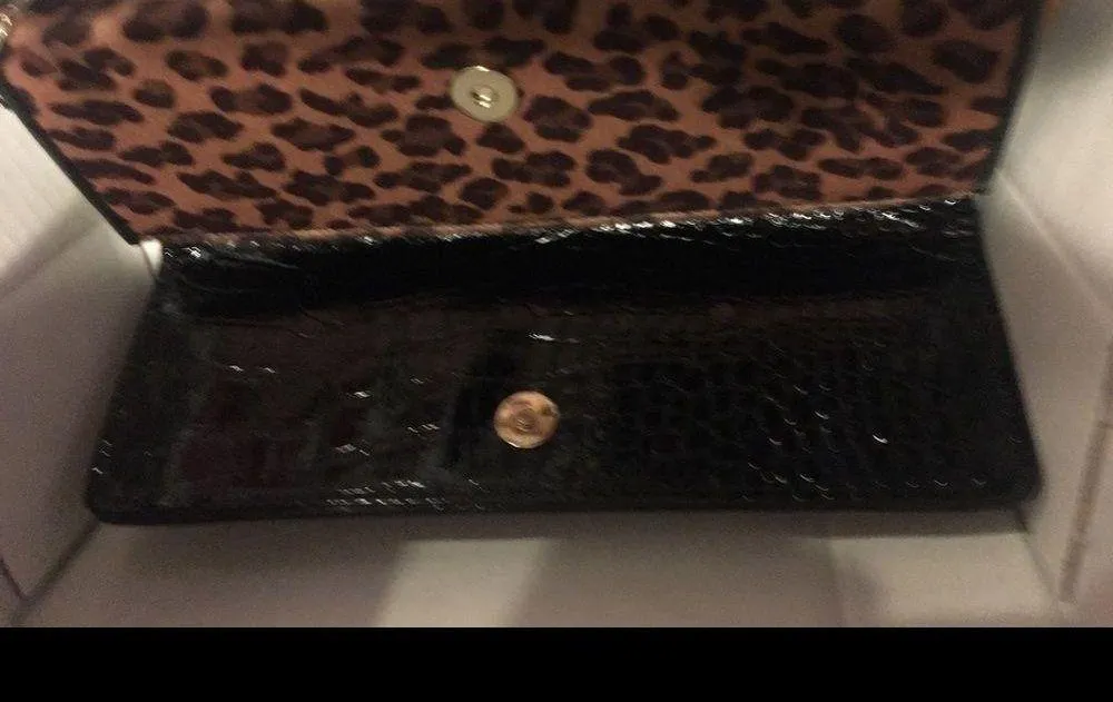 Party Clutch, Leopard Print, Brown & Black gold chain, clutch apt 9 - Image 2