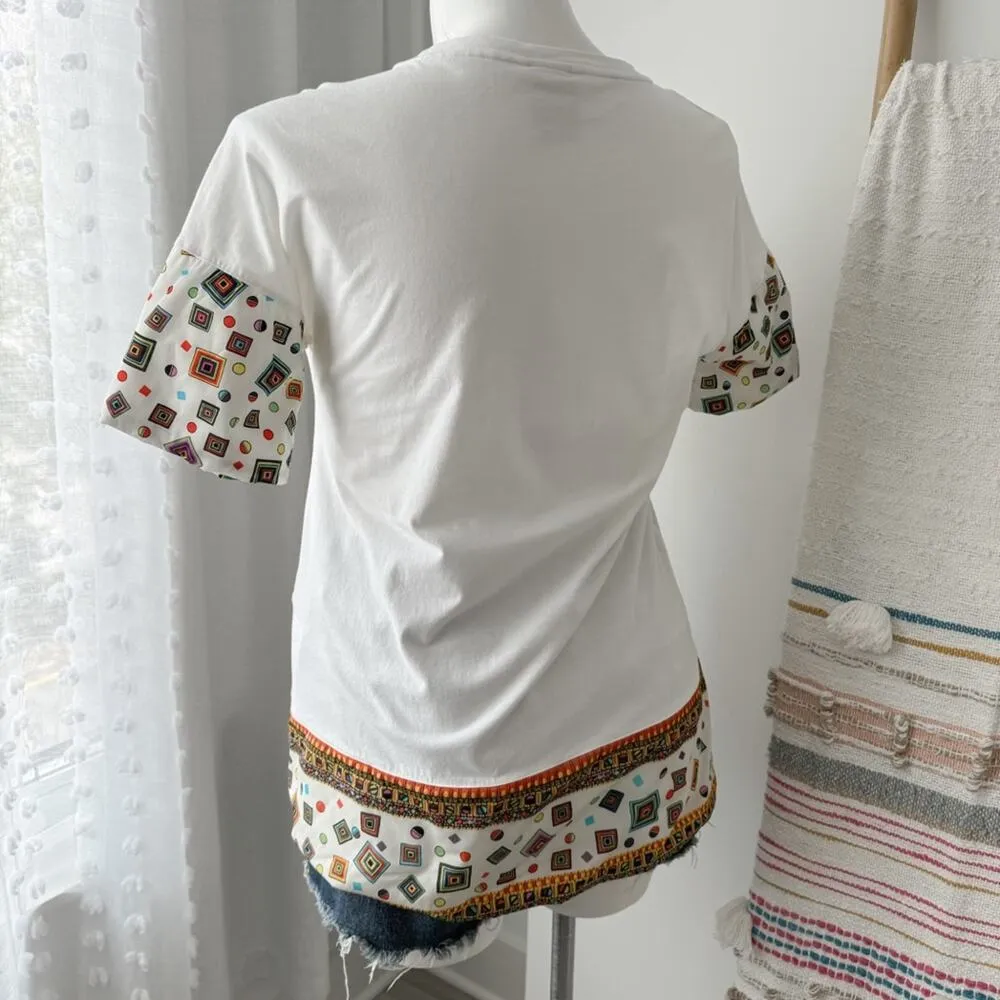 Nike x Liberty Of London Collection White Crewneck Short Sleeves T-Shirt Medium - Image 4