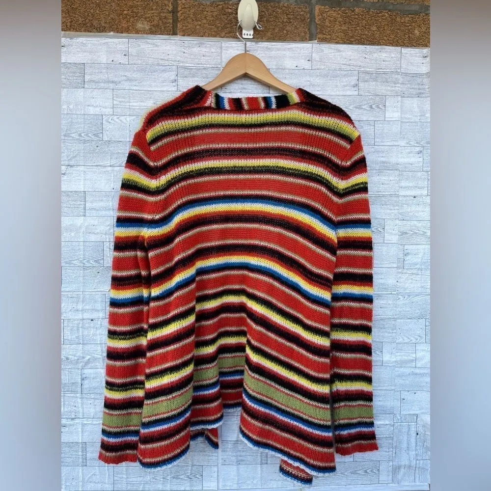 Wildfox Mohair Striped Mexican Blanket Cardigan Small Knit Colorful Small - Image 6