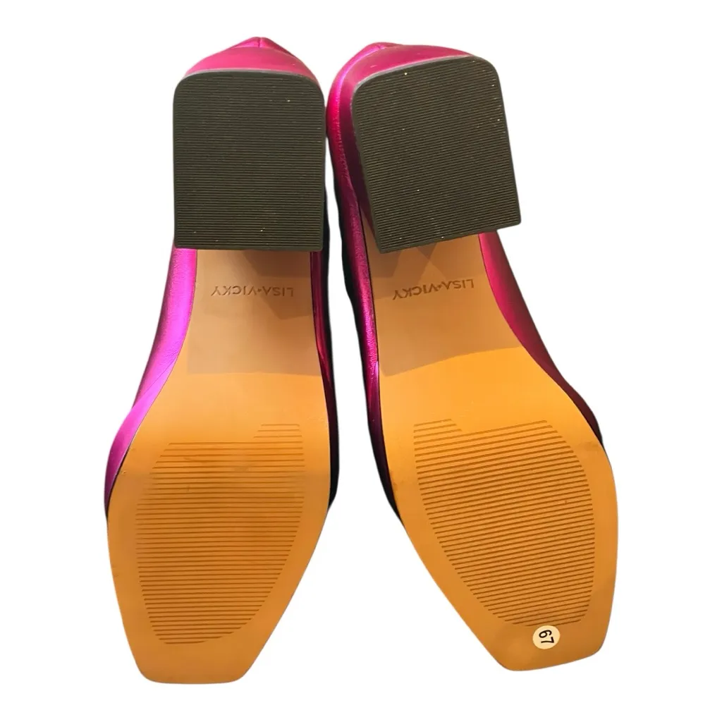 Lisa Vicky Notice Mary Jane Platform‎ Pump Metallic Pink Finish Women's Size 6 M - Image 8