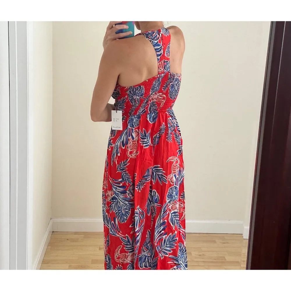 NWT Japna Red & Blue V Neck Racerback Maxi Sundress Sz XS - Image 8