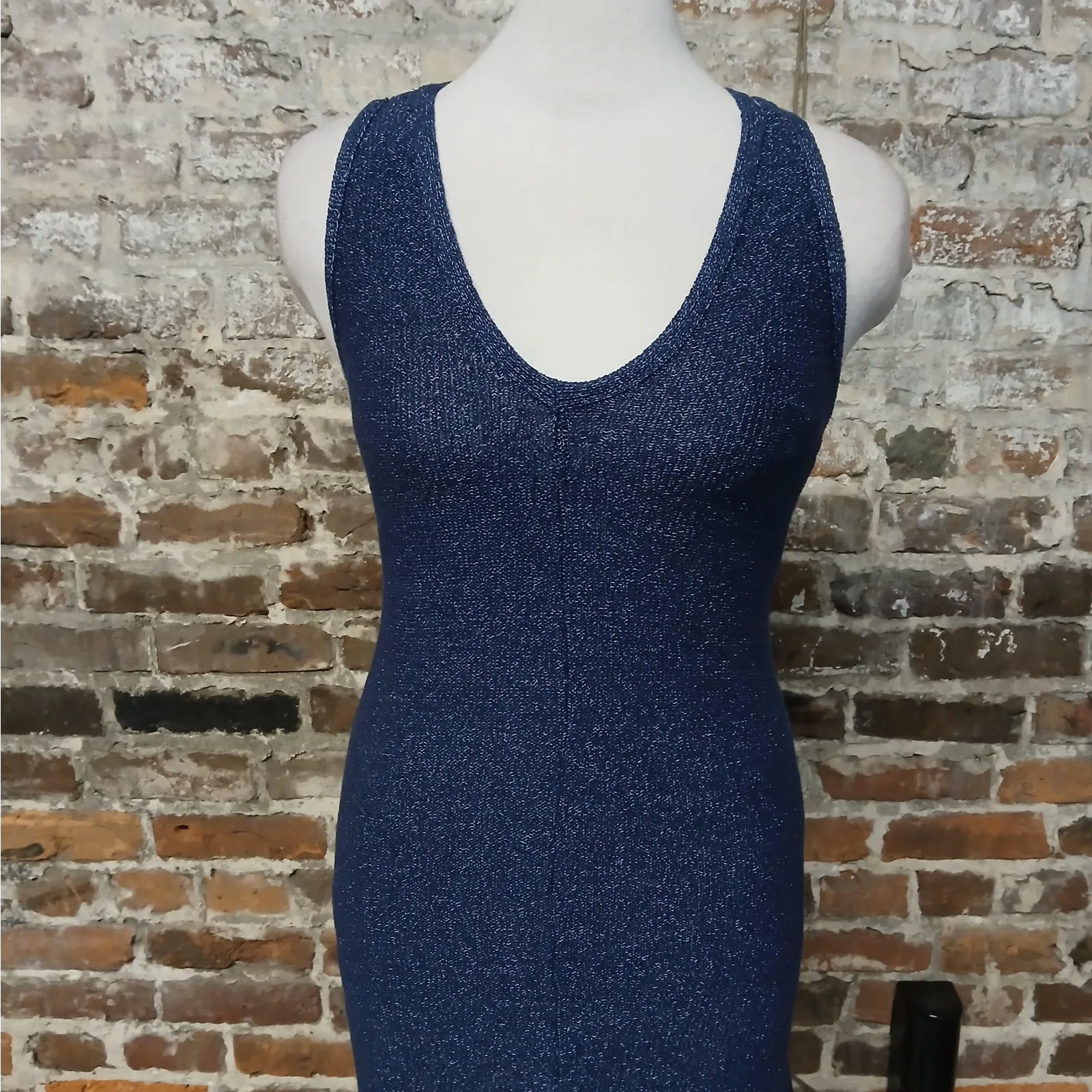 Massimo Dutti Women's Dress Size XS Blue Sleeveless Midi Casual Designer Luxury - Image 5