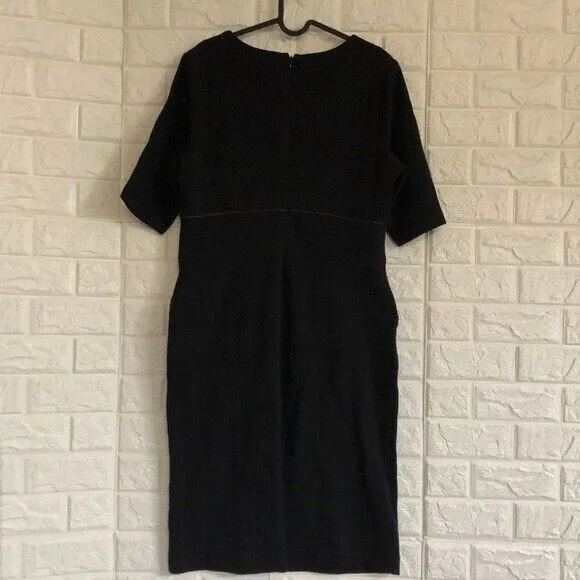 WD NY Faux bronze zipper black‎ dress Gold Zipper Pockets Office Work Size 12 Black - Image 7