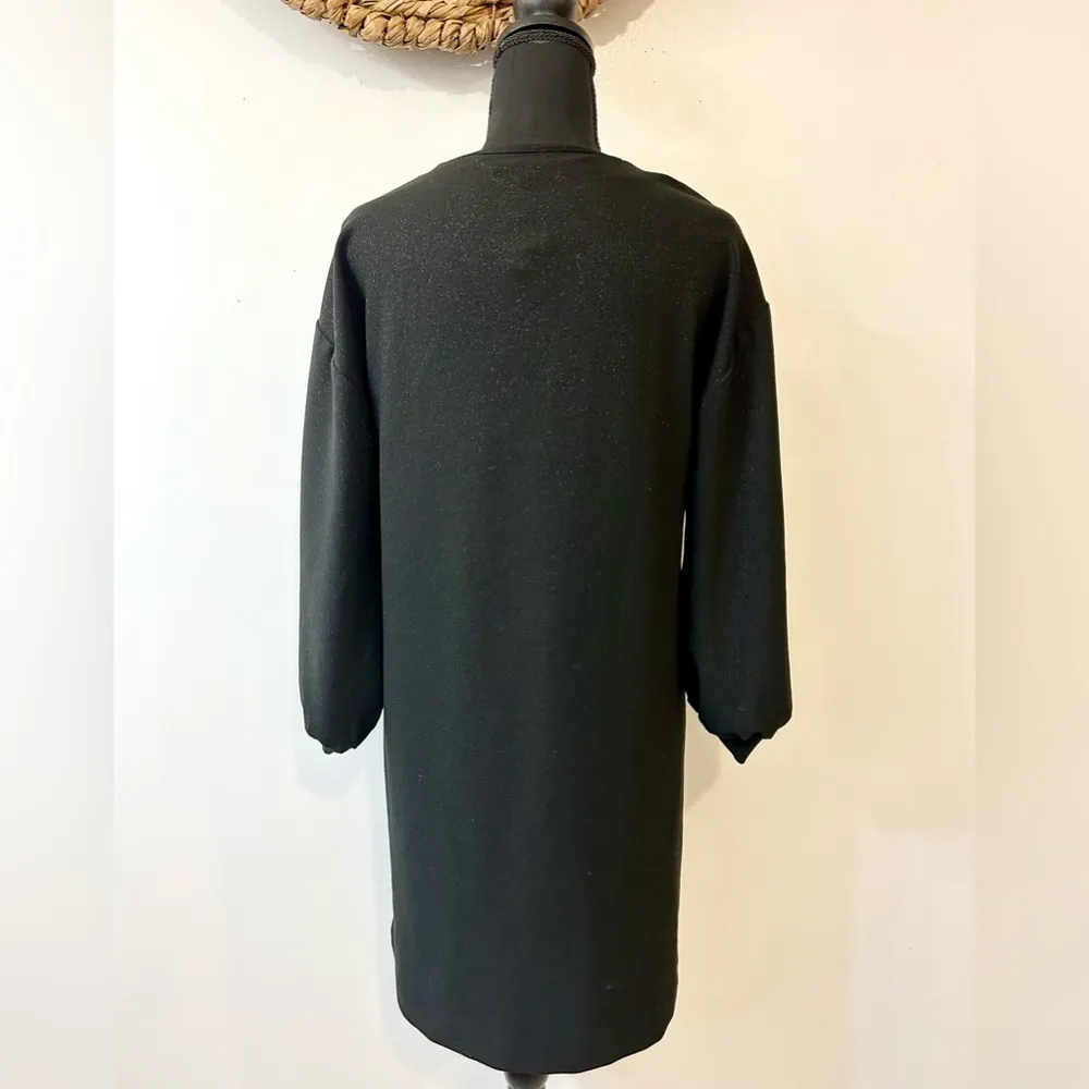 Uncle Frank Black Metallic Shift Dress Size Small - Image 6