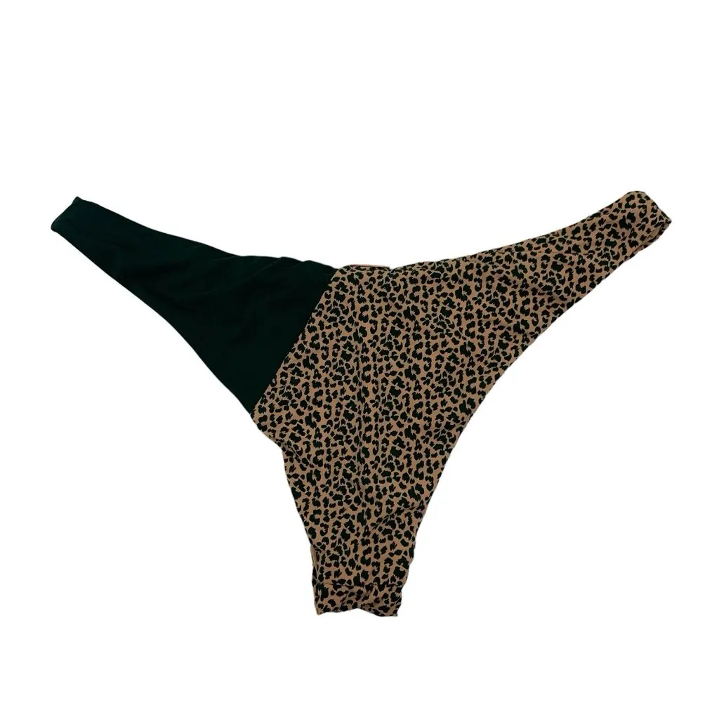 Radio Fiji Bikini‎ Bottoms Medium Green Tan Swimwear Beach Resort - Image 2