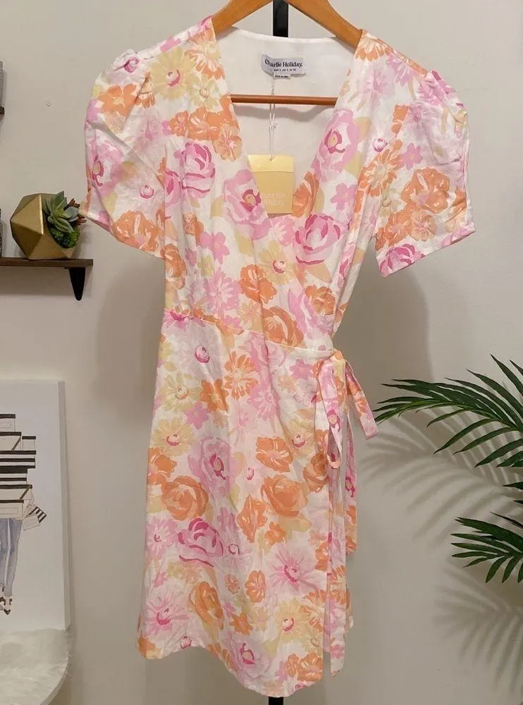 Charlie Holidays Calile Wrap Dress Summertime Floral - Image 6