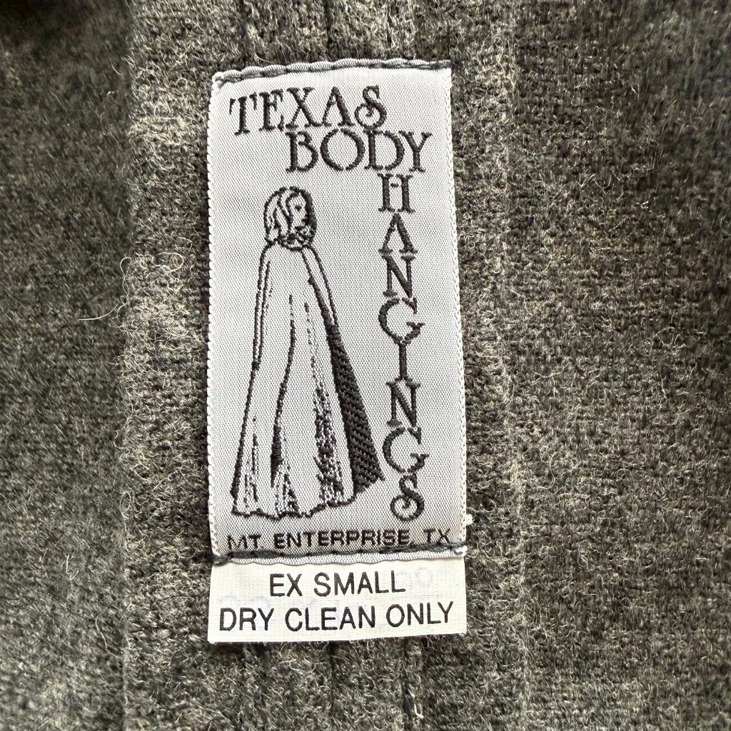 Texas Body Hangings XS gray hooded wool cape cloak women's - Image 6