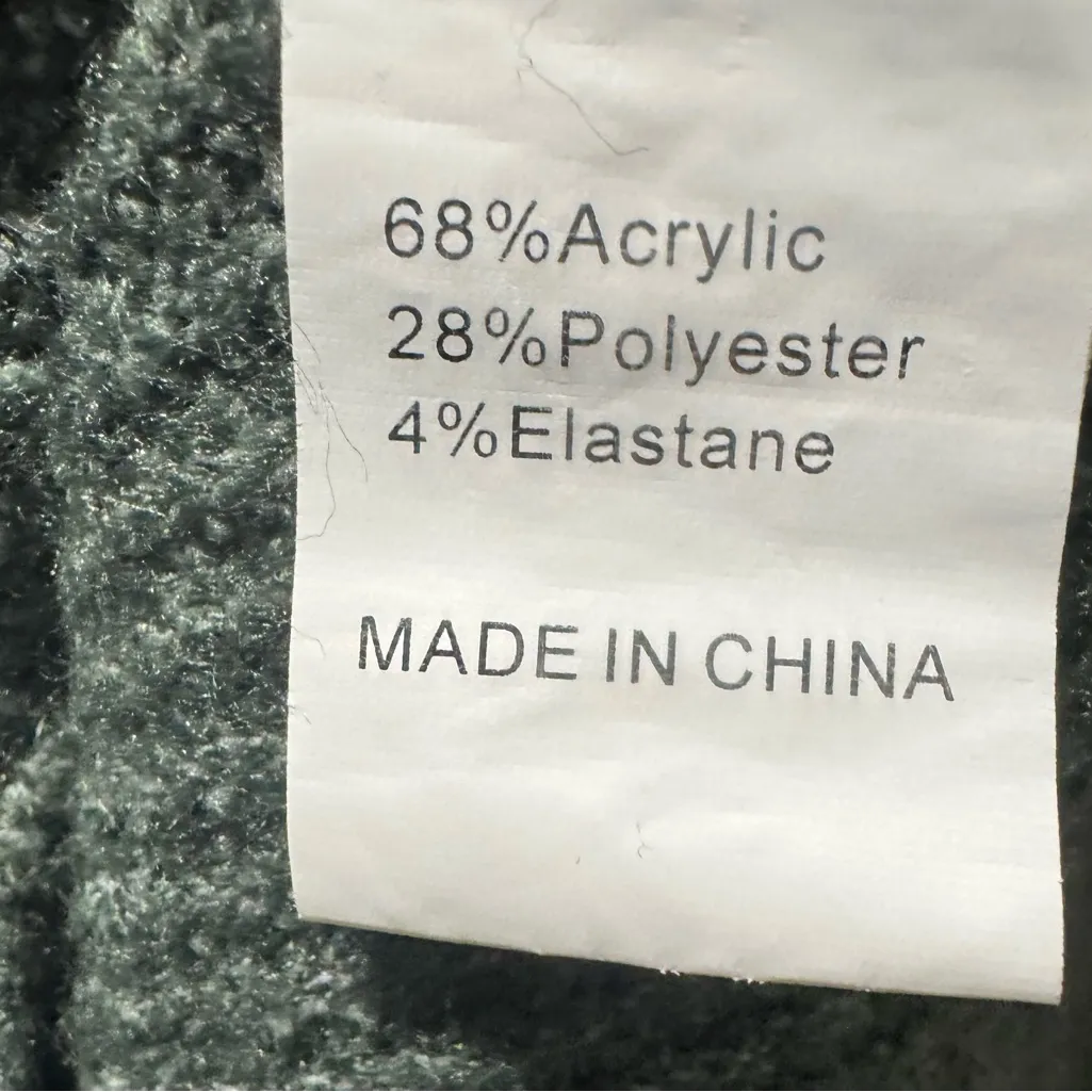 Green vneck dropped shoulder ribbed knit sweater dress size small - Image 7