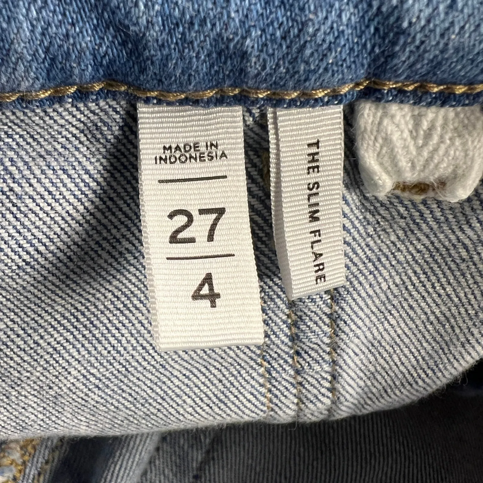 Made and Loved LOFT The Slim Flare Cargo Pocket Jeans High Rise Med Wash Size 27 - Image 4