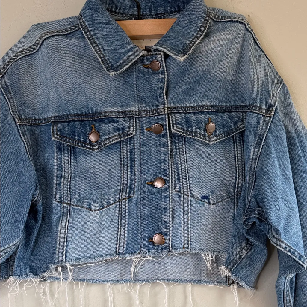 Vibrant miu Blue Denim Jacket size M 100%Cotton - Image 6