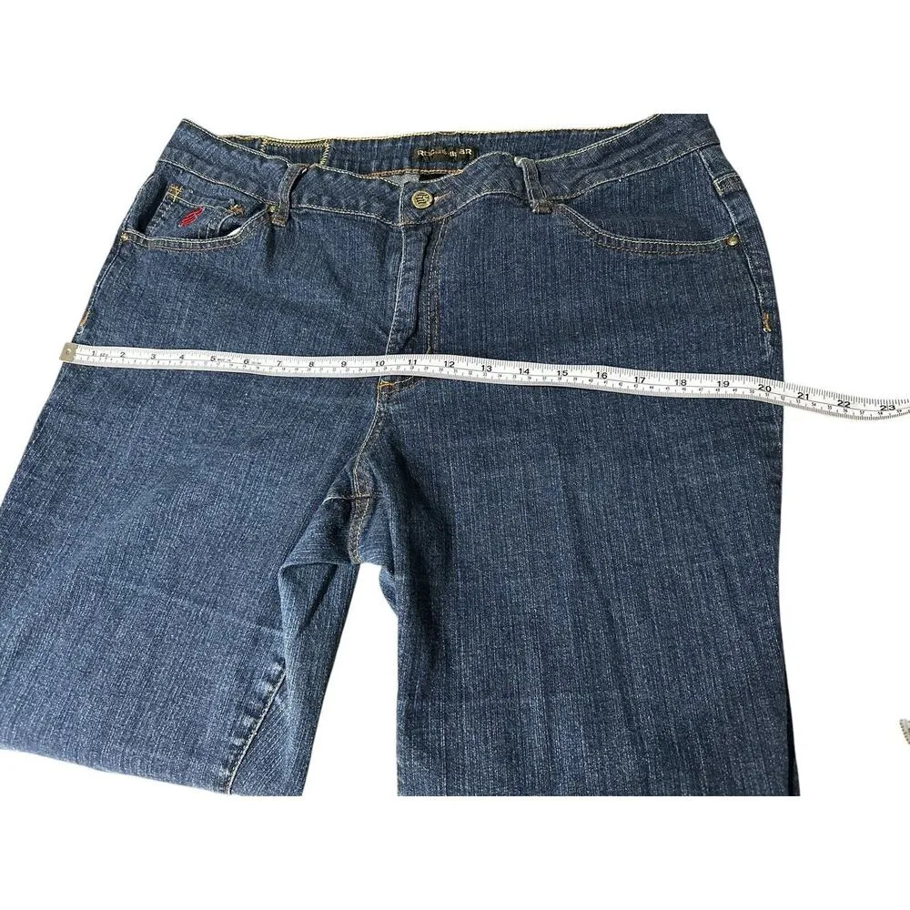 Rocawear Womens Blue Denim Dark Wash Straight Fit Jeans Size 18 - Image 7