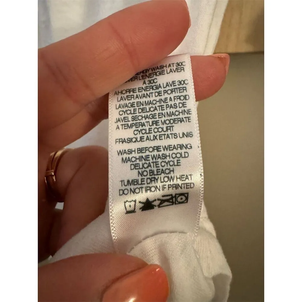 Sundry Women's White Tank Top with Star Patches Size 0 Sleeveless Round Neck - Image 5