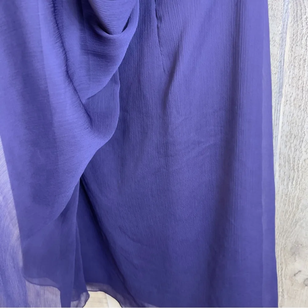 David’s Bridal Size 6 Purple Chiffon Lined Dress w/Wire Stays in Bust - Image 5