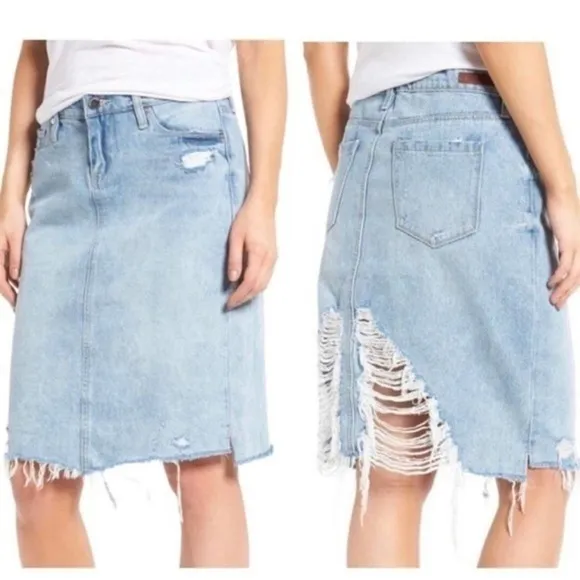 Blank NYC Denim Faithful Big Reveal Skirt Size 25 - Image 2
