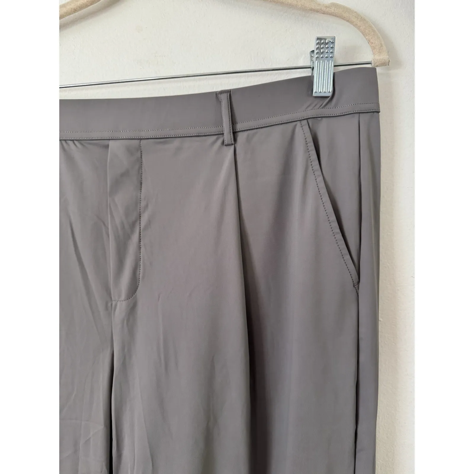 NWT Halara Flex High Rise Straight Crepe Pull On Grey Dress Pants Womens Size XL - Image 6