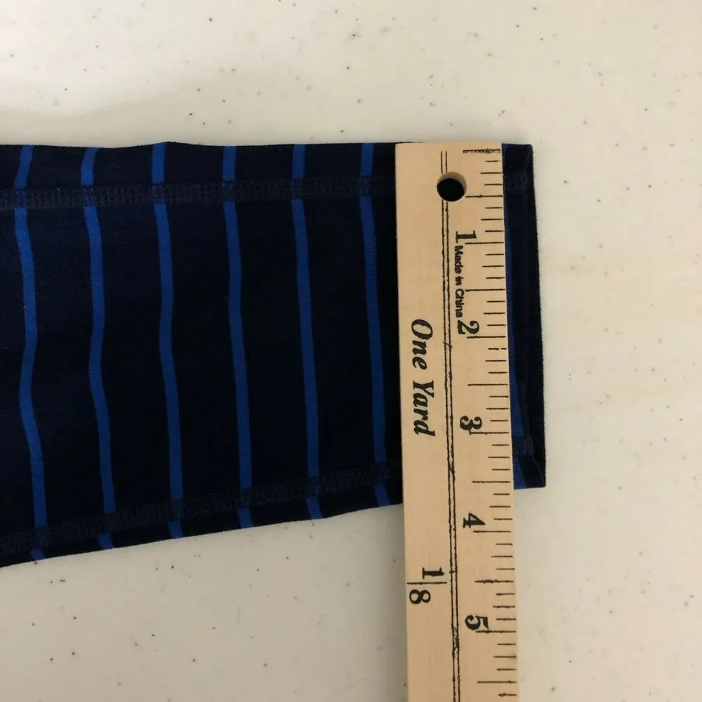 Athleta Leggings Pull On Stretch Low Rise Striped Navy Blue Size S - Image 10