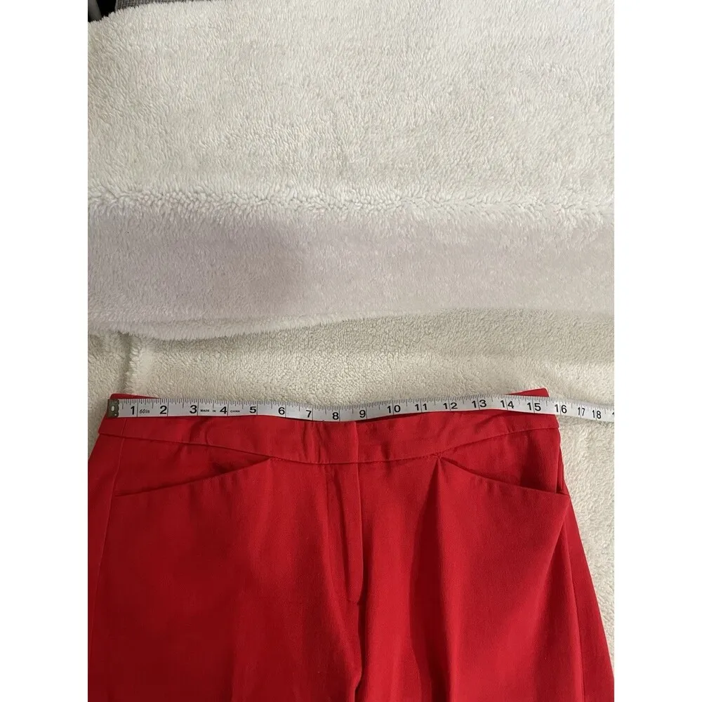 EUC Halogen Red Straight Leg Trouser Pants Size 6 - Image 7