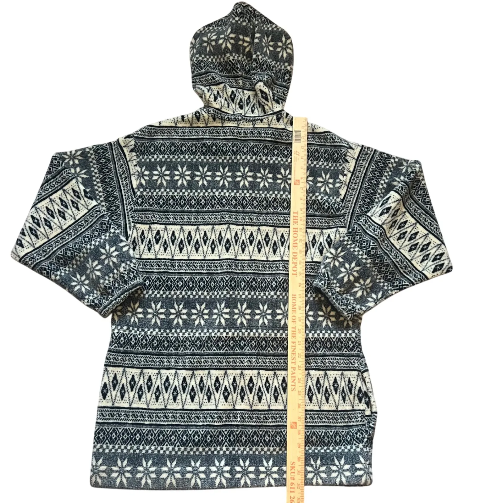 VTG Active‎ Stuff Snowflake Fleece Coat Hoodie Zip Jacket Womens L Christmas USA Gray Size L - Image 7