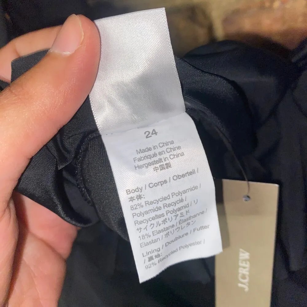 NWT J. Crew Black Ruffle Scoop Back One-Piece Swim Bathing Suit Women's Size 24 - Image 4