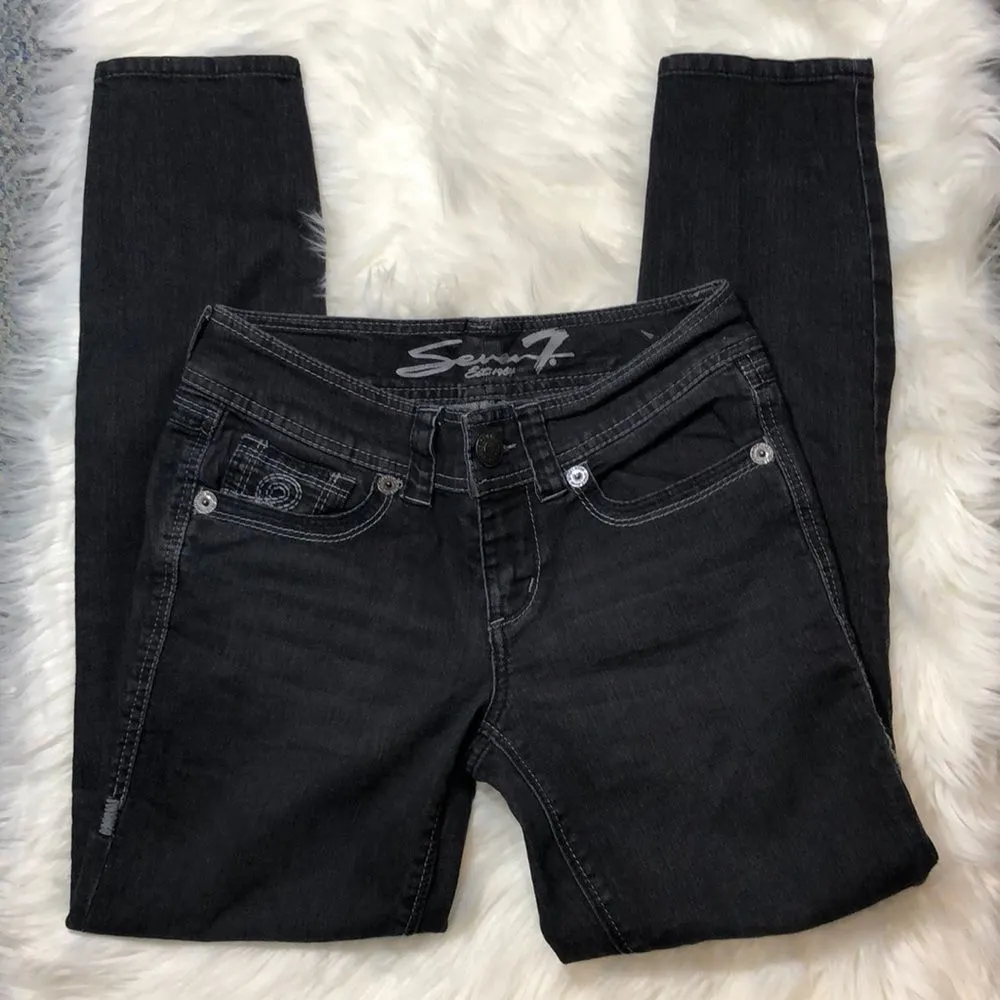 Seven7 Ankle Jeans Dark Gray or Faded Black 4 - Image 3