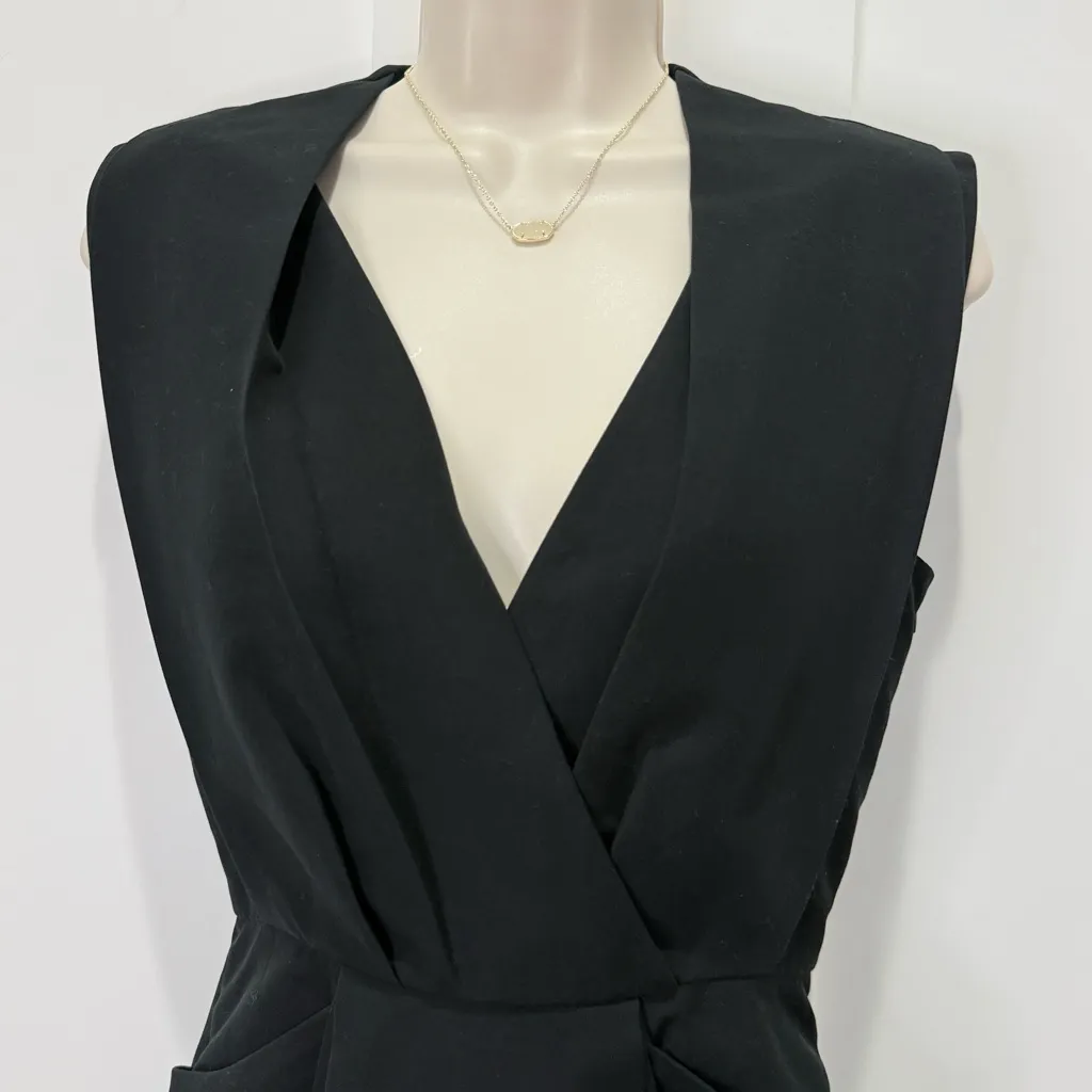 3.1 Phillip Lim Pleated Mini Dress 0 Black V Neck Sleeveless Cocktail Party Club - Image 6