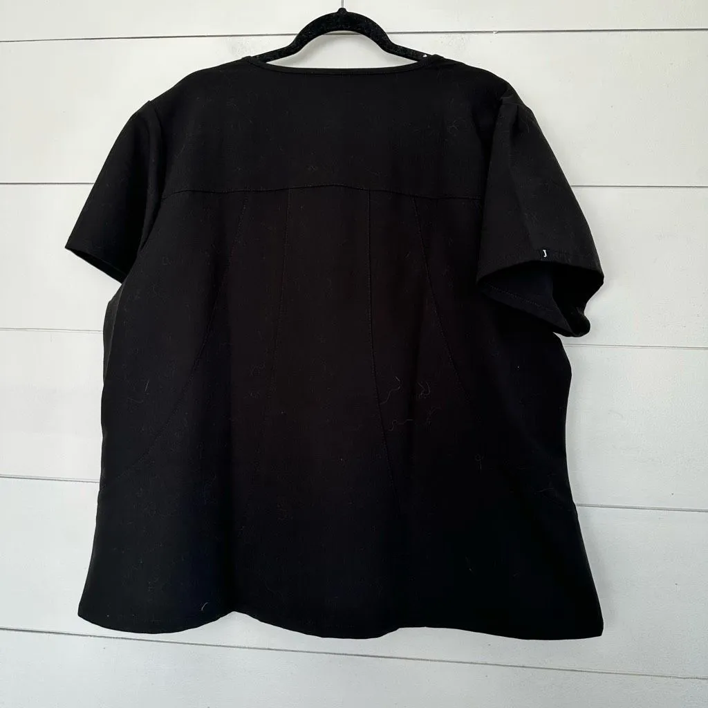 Jaanuu Women’s Plus Size 3X Black Princess Full Zip Front Top Scrub New NWT - Image 7
